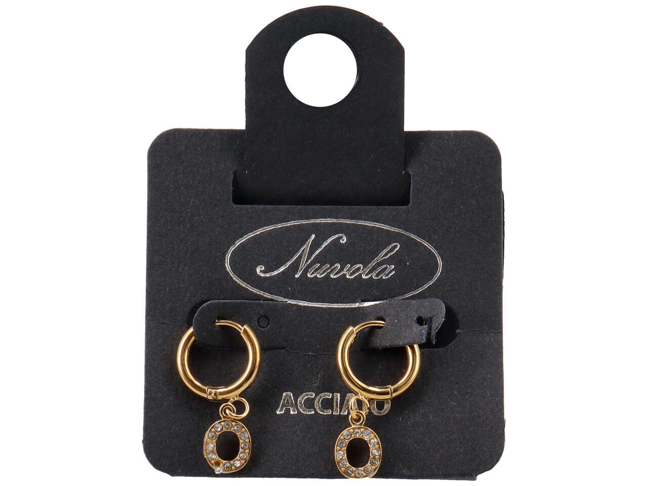 ORECCHINI CERCHIETTI 10MM C/LETT ORO ZIRC O KDE20O