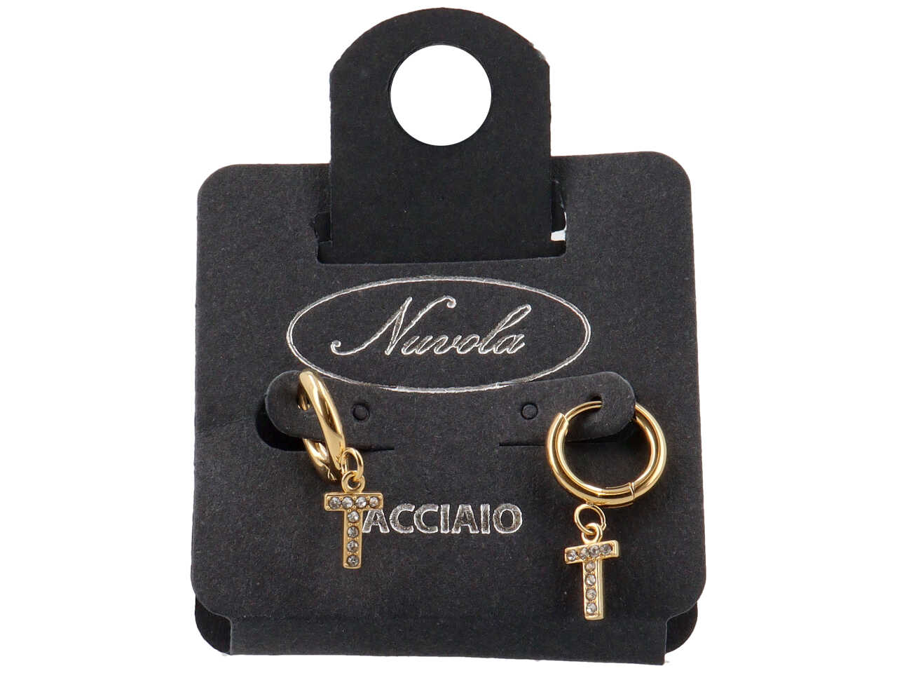 ORECCHINI CERCHIETTI 10MM C/LETT ORO ZIRC T KDE20T