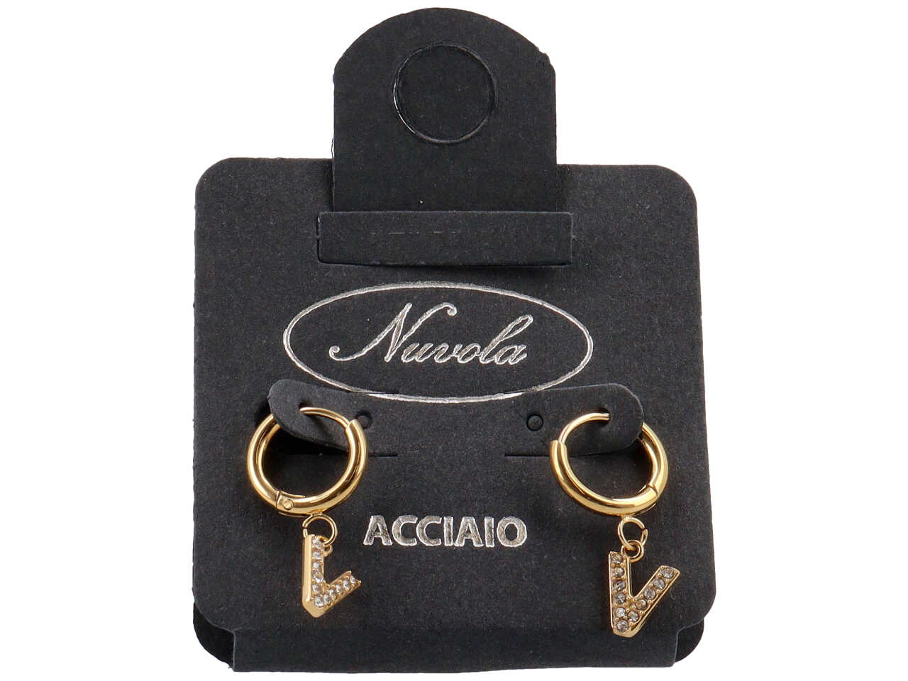 ORECCHINI CERCHIETTI 10MM C/LETT ORO ZIRC V KDE20V