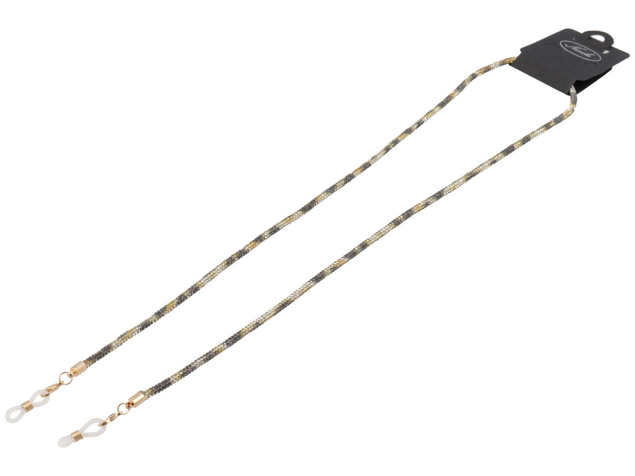 LACCIO PER OCCHIALI STRASS ARG ORO NERO FYLOC1AGN