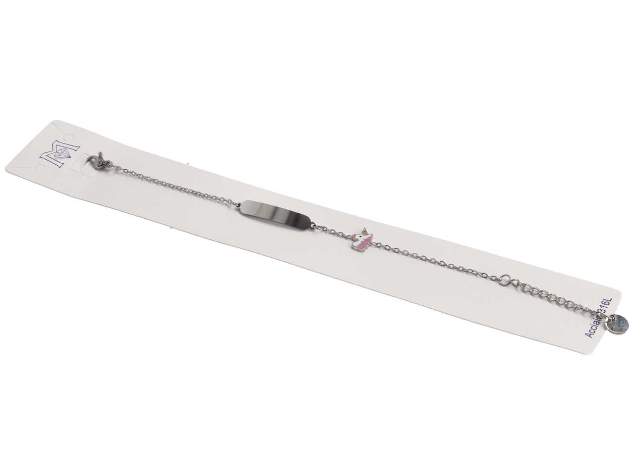 BRACCIALE ACCIAIO PIASTRA E UNICORNO ACBR2075 BRACCIALE ACCIAIO PIASTRA E UNICORNO ACBR2075