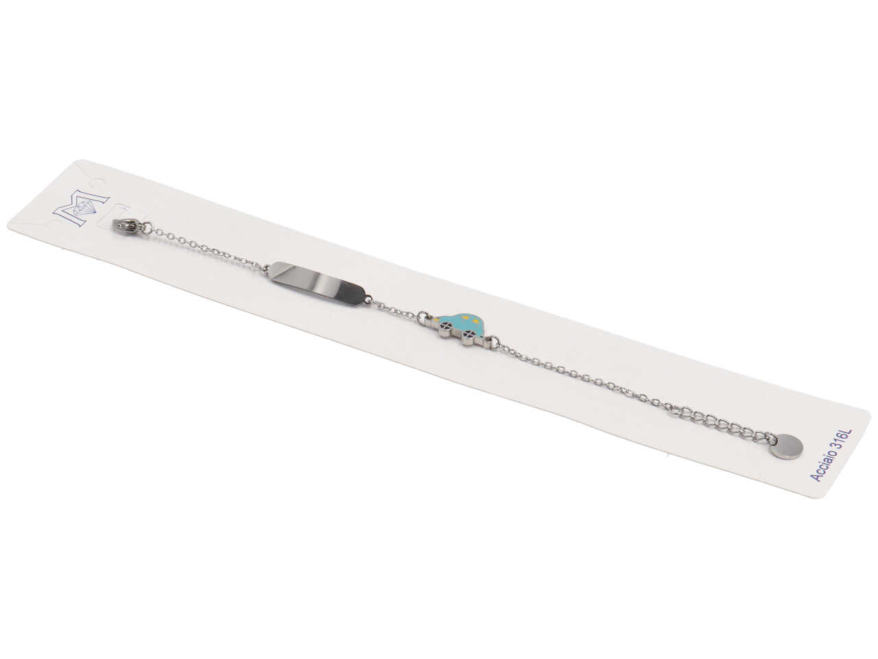 BRACCIALE ACCIAIO PIASTRA E AUTO TURCHESE ACBR2020