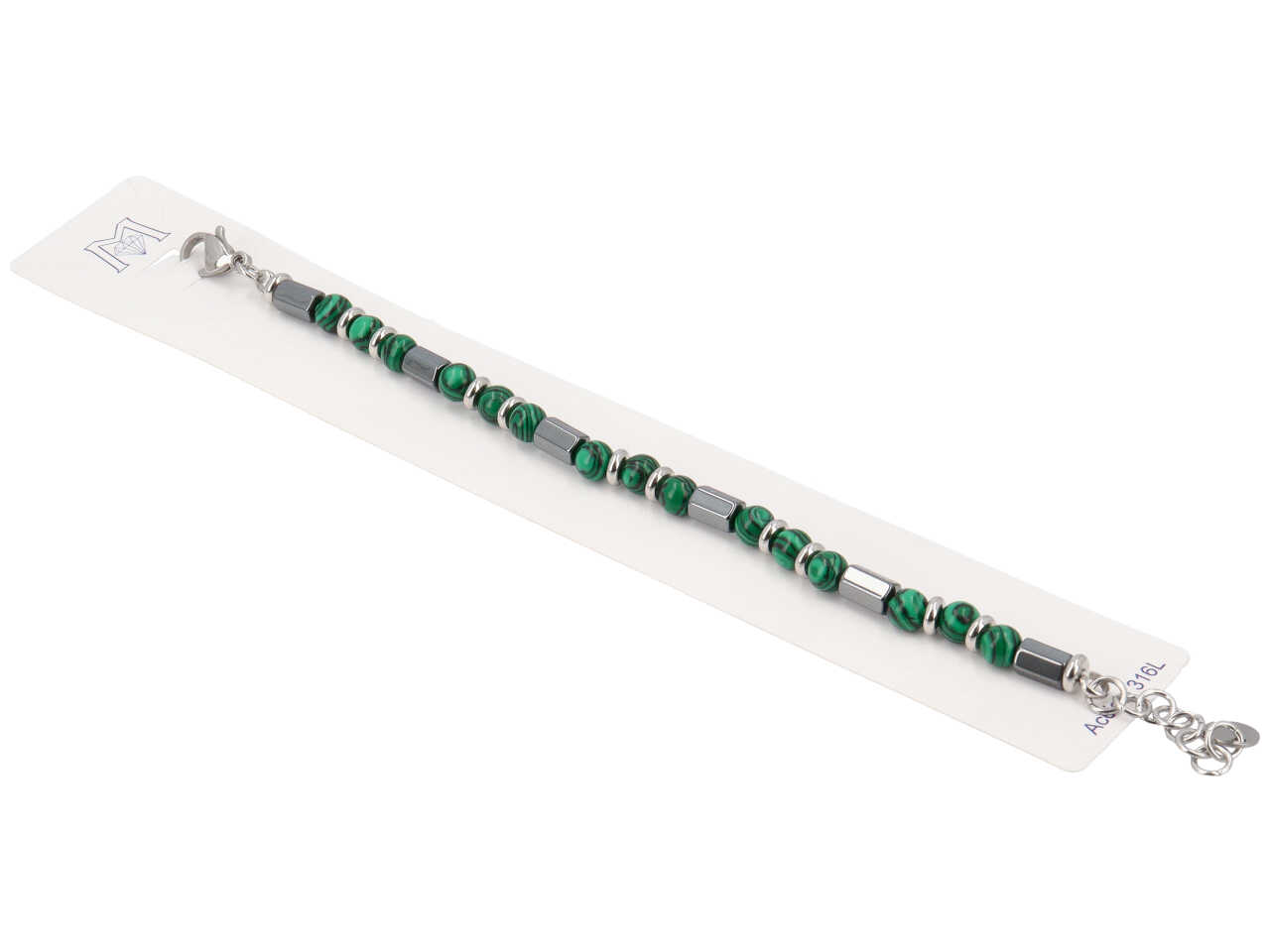 BRACCIALE ACCIAIO SFERE VERDI ACBR2045 BRACCIALE ACCIAIO SFERE VERDI ACBR2045