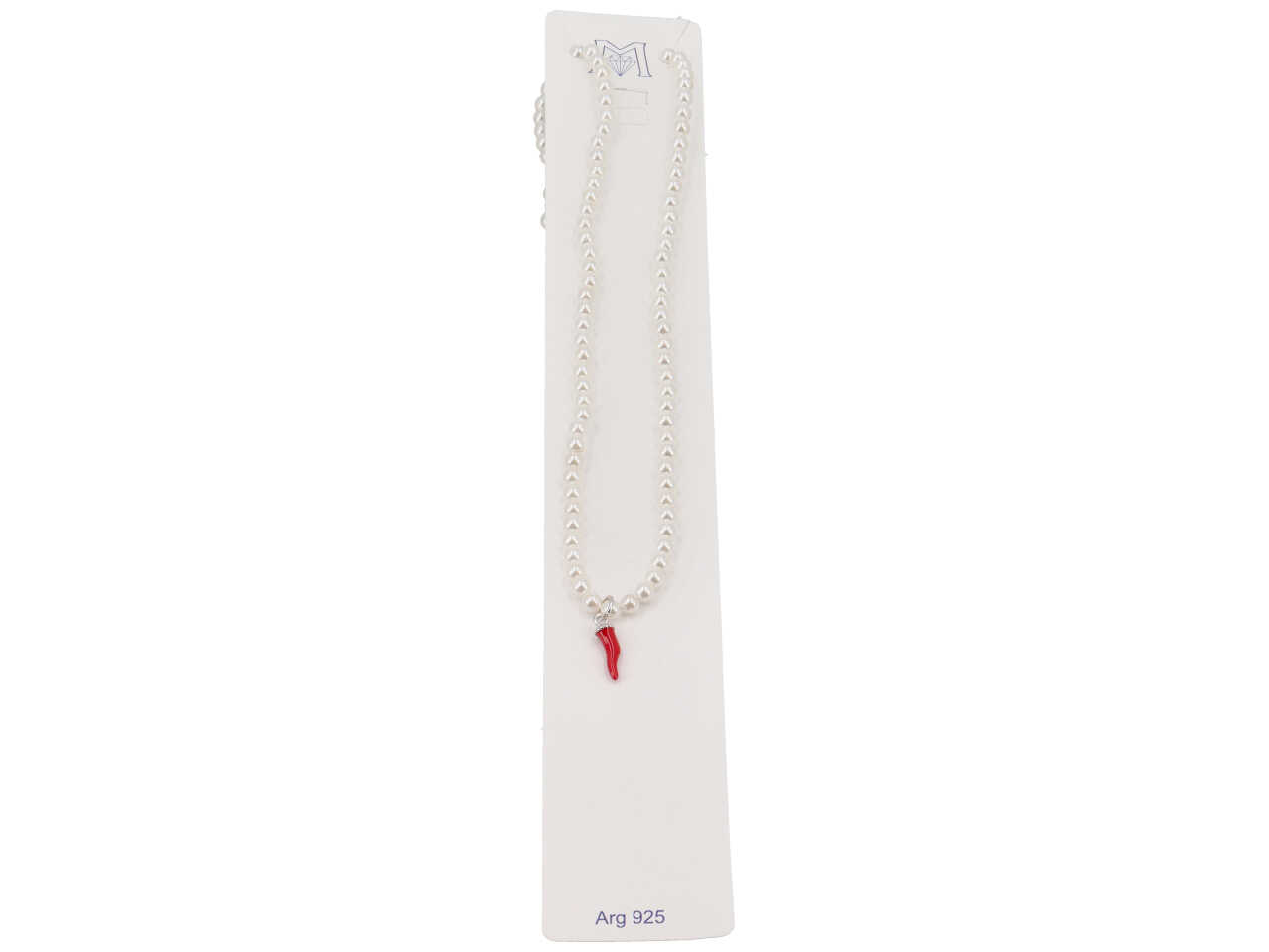COLLANA PERLE PICCOLE PENDENTE CORNO ARCL1004