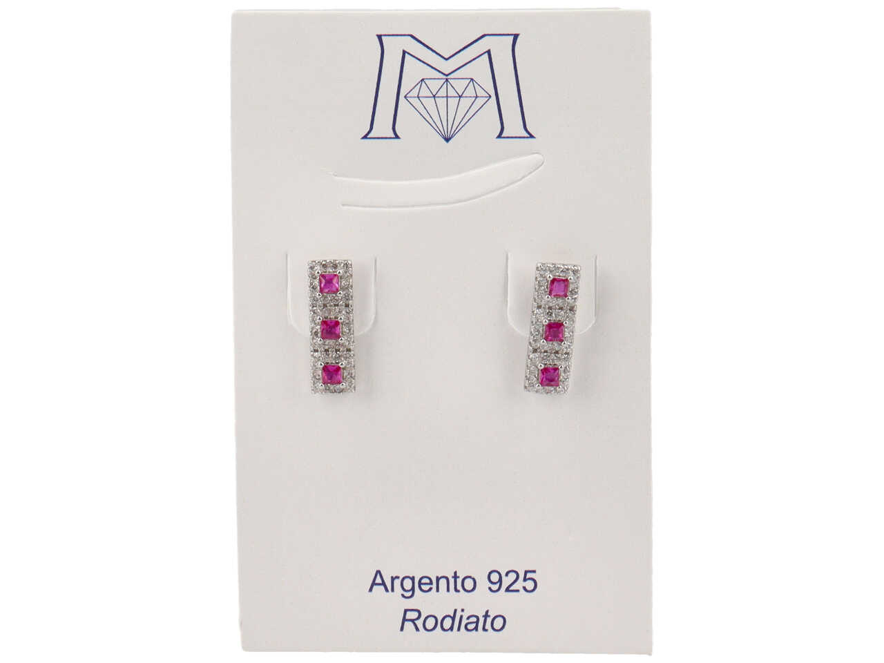 ORECCHINI 3 QUADRATI ROSSO OR4986R