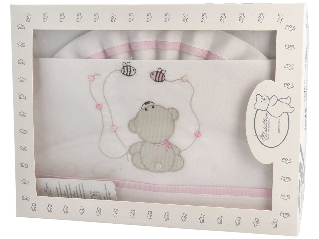 SET LENZUOLA CULLA RICAMATO ROSA SLC6037-002