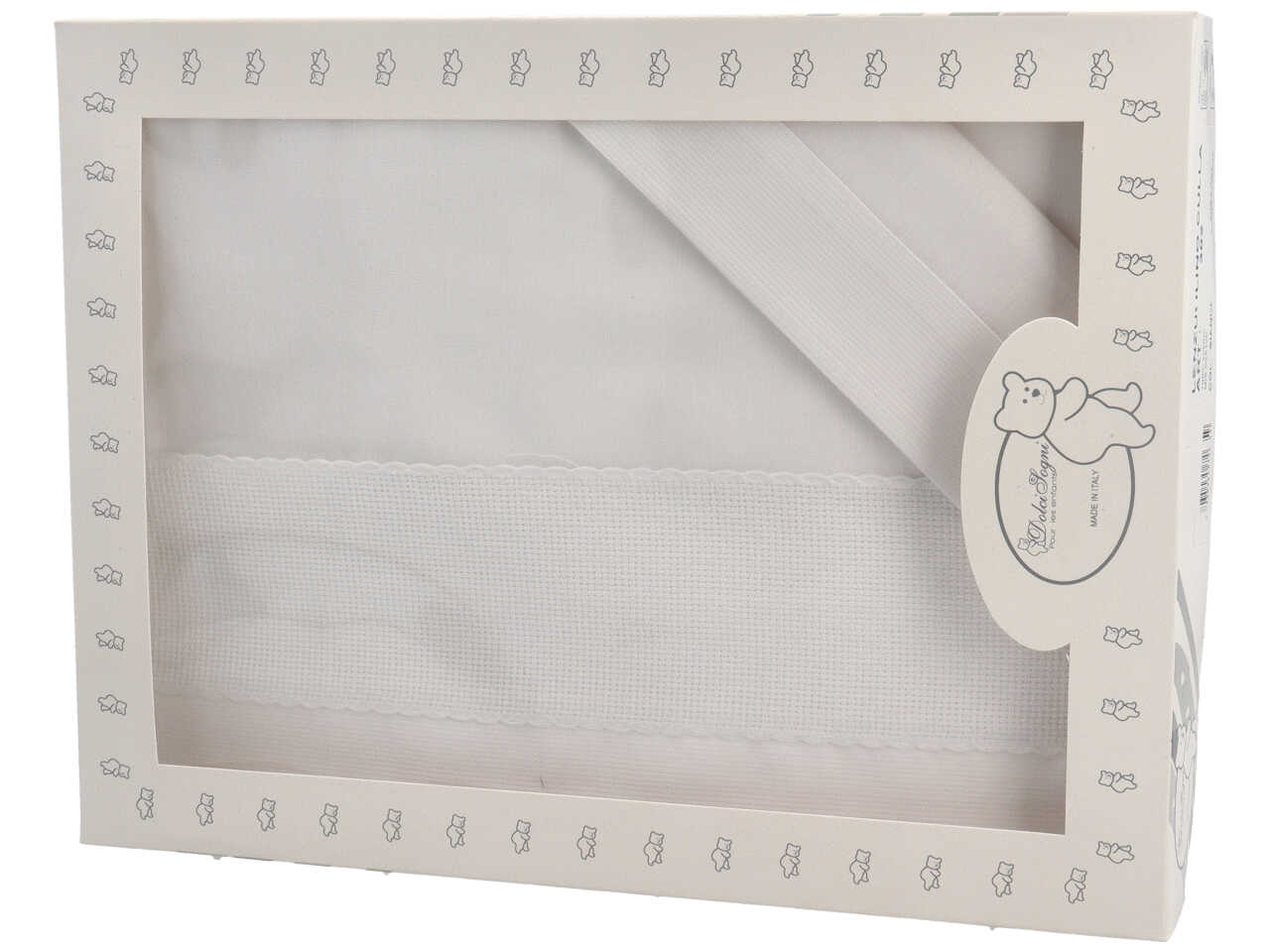 SET LENZUOLA C/T. AIDA APPLIC. BIANCO SLC3003-005