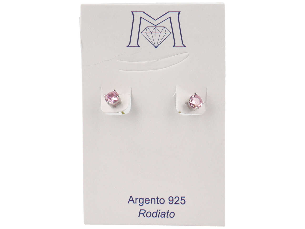 ORECCHINI PUNTO LUCE 4,5MM 4 PUNTE ROSA OR1405I