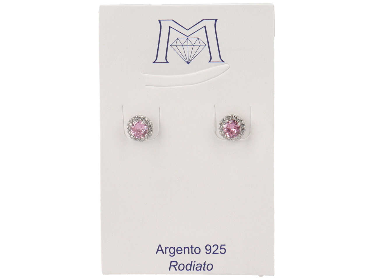 ORECCHINI PIETRA TONDA ROSA C ZIRC 1 PAIO OR1693I