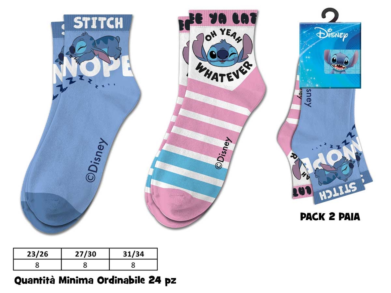 CALZINI CORTI 2 PAIA STITCH D08865 MC CALZINI CORTI 2 PAIA STITCH D08865 MC