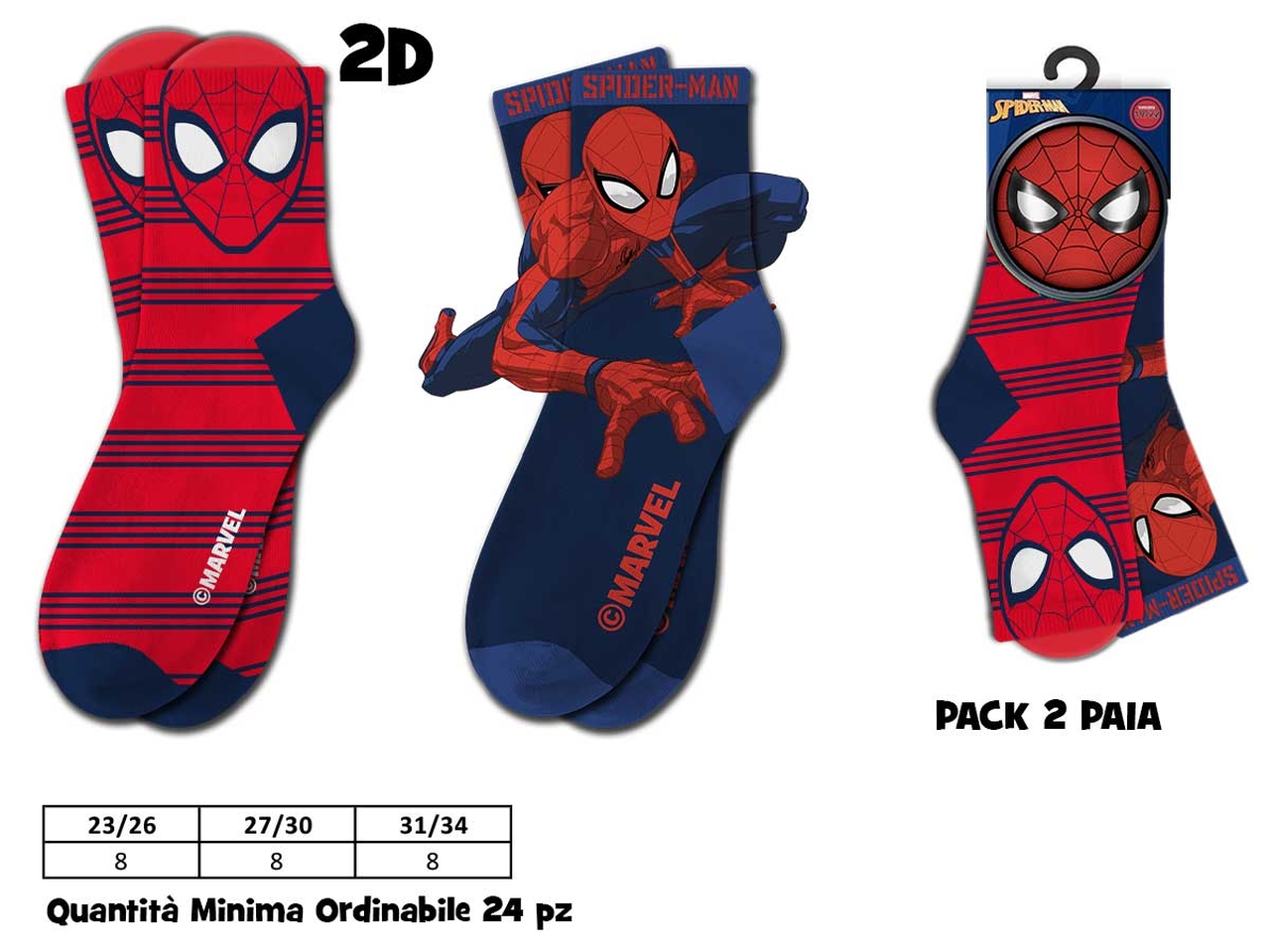SPIDERMAN CALZINI MEDI 2 PAIA M07637 AS SPIDERMAN CALZINI MEDI 2 PAIA M07637 AS