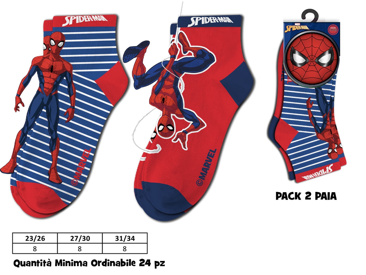 SPIDERMAN CALZINI CORTI 2 PAIA M08869 MC SPIDERMAN CALZINI CORTI 2 PAIA M08869 MC