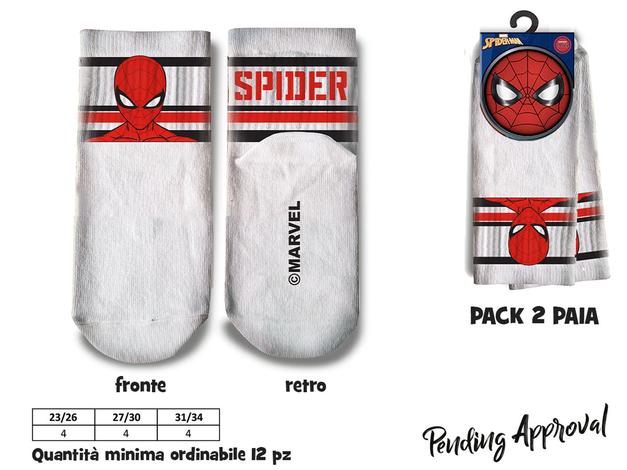 SPIDERMAN SET 2 PAIA CALZINI SPORT KIDS M11995 MC SPIDERMAN SET 2 PAIA CALZINI SPORT KIDS M11995 MC