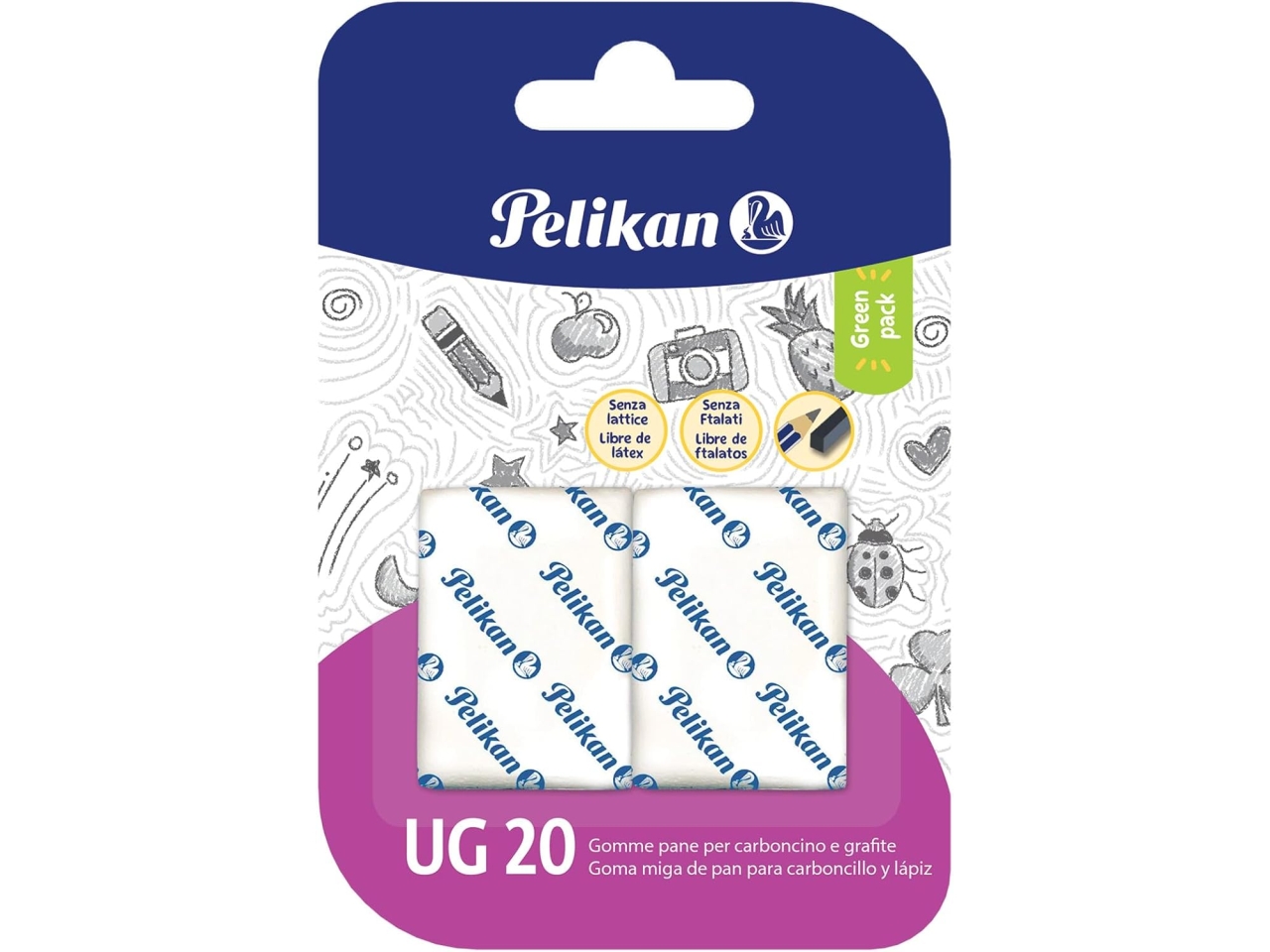 GOMMA PANE BIANCA BLISTER 2PZ UG20/BL2