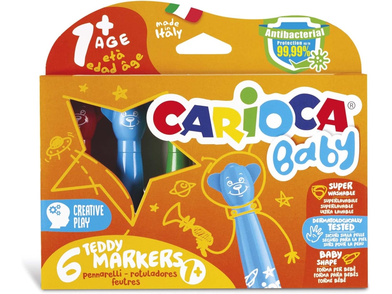 CARIOCA BABY TEDDY 6 PENNARELLI 1+ ANNI 42815