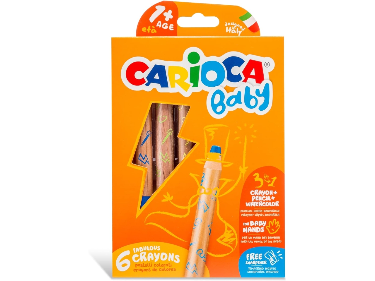 CARIOCA BABY 6 PASTELLONI 3IN1 1+ ANNI 42817 CARIOCA BABY 6 PASTELLONI 3IN1 1+ ANNI 42817