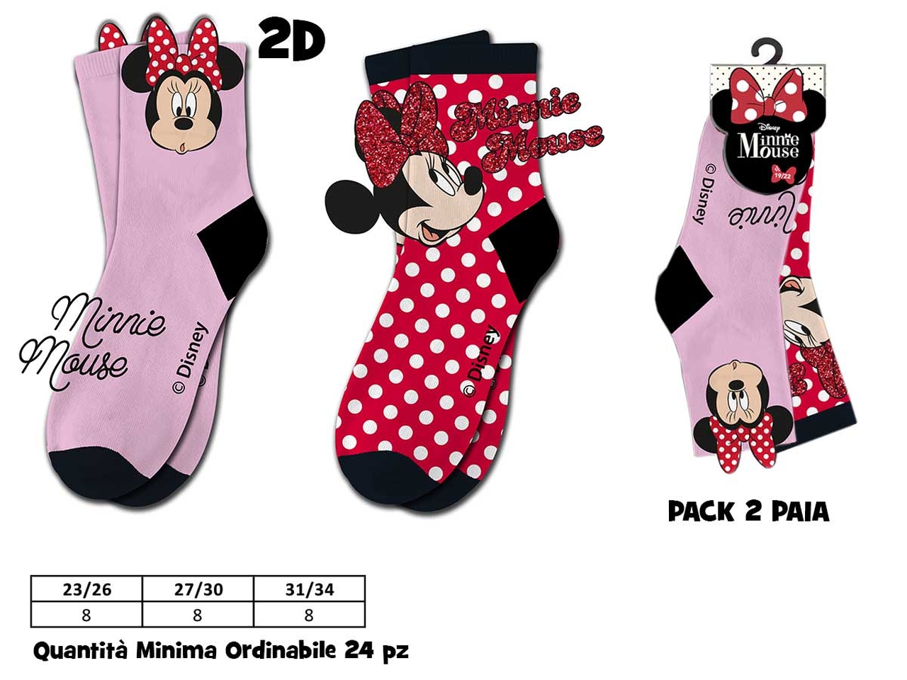 MINNIE CALZINI MEDI 2 PAIA D07629 MC MINNIE CALZINI MEDI 2 PAIA D07629 MC