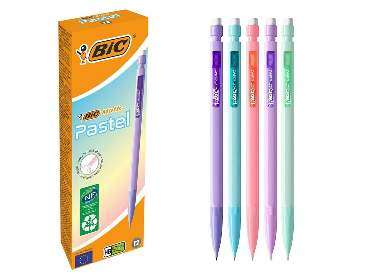 BIC MATIC PORTAMINE 0,7 PASTEL 12PZ 511060