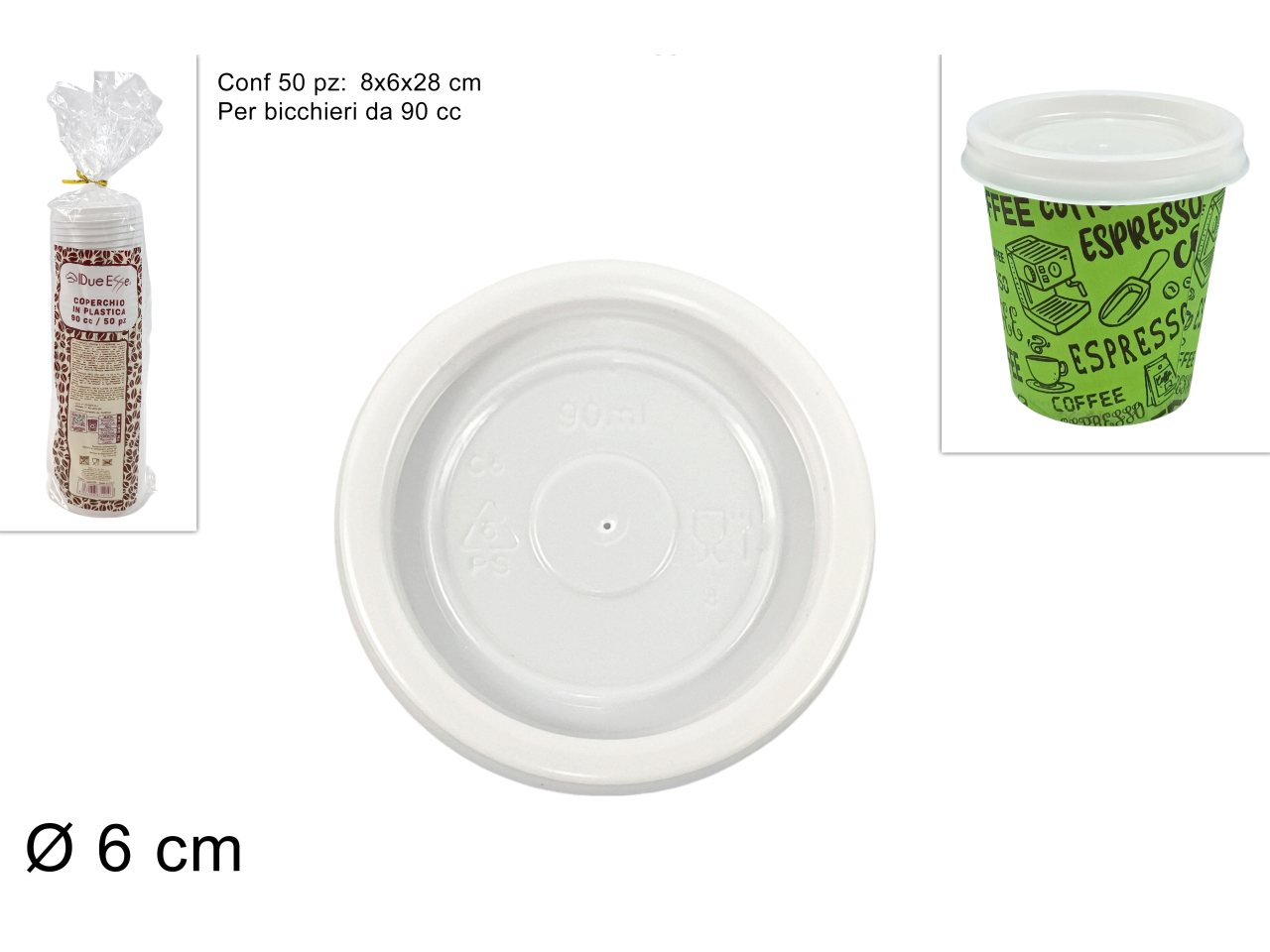 COPERCHIO BICCHIERI CAFFE’ 90CC 50PZ DEV24018851