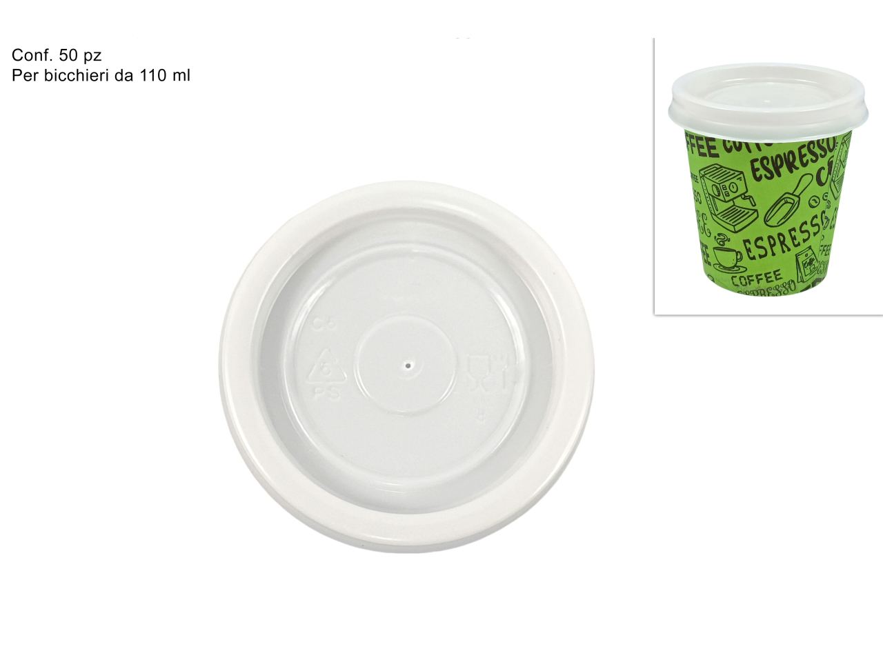 COPERCHIO BICCHIERI CAFFE’ 110CC 50PZ DEV24018852