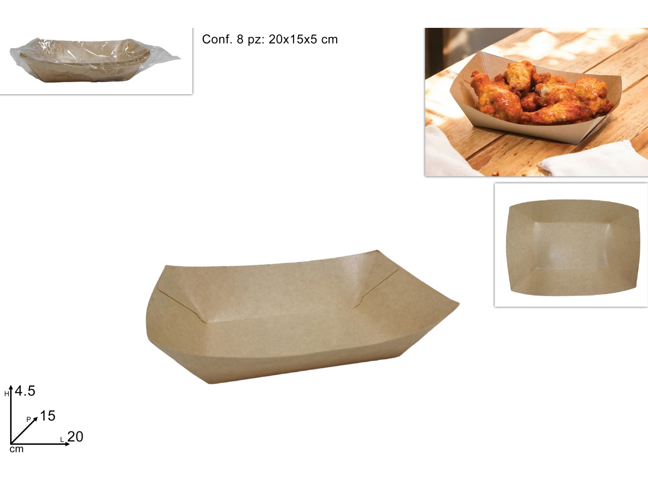 VASSOI CARTONCINO 8PZ 20x15CM DEV22004961 VASSOI CARTONCINO 8PZ 20x15CM DEV22004961