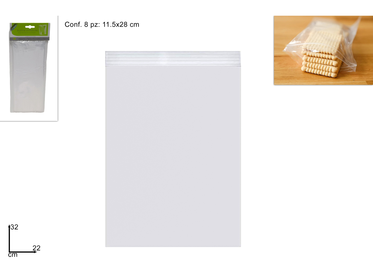 BUSTINA ERMETICA 11,5X28CM 8PZ DEV13006941