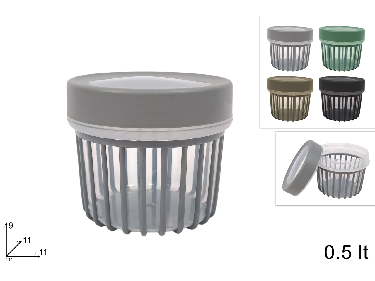 CONTENITORE PLASTICA C/TAPPO 500ml ASS DEV23021311