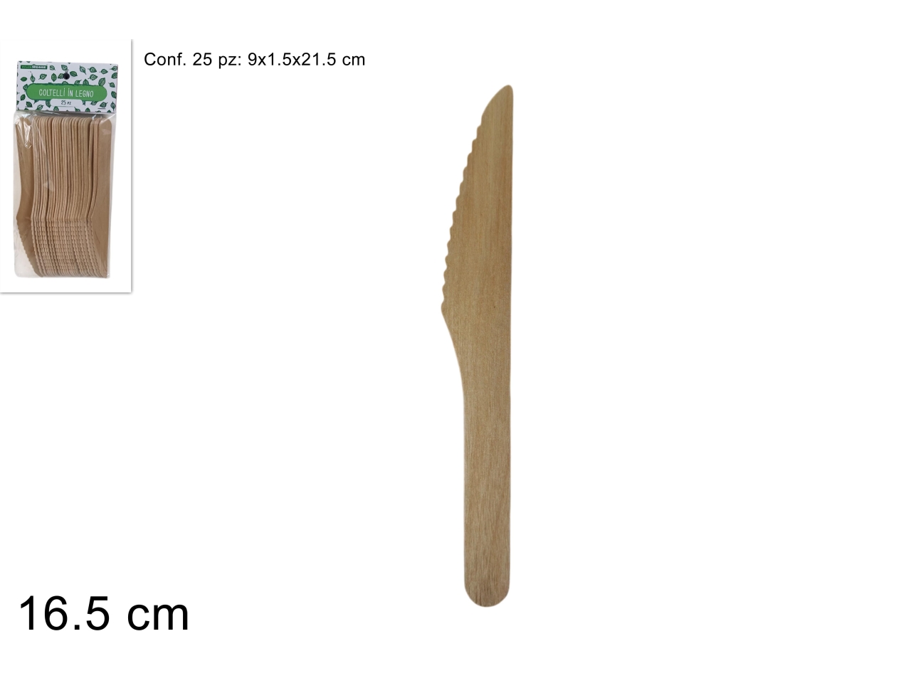 COLTELLI LEGNO 16,5CM 25 PEZZI DEV25000091 COLTELLI LEGNO 16,5CM 25 PEZZI DEV25000091