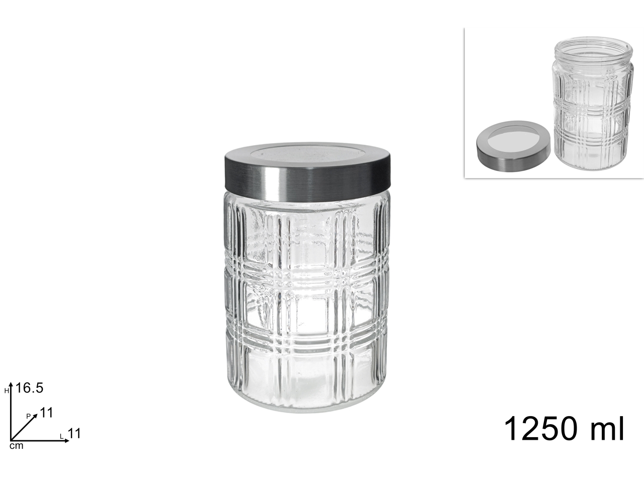 BARATTOLO VETRO 1250ML CON TAPPO DEV23020991 BARATTOLO VETRO 1250ML CON TAPPO DEV23020991