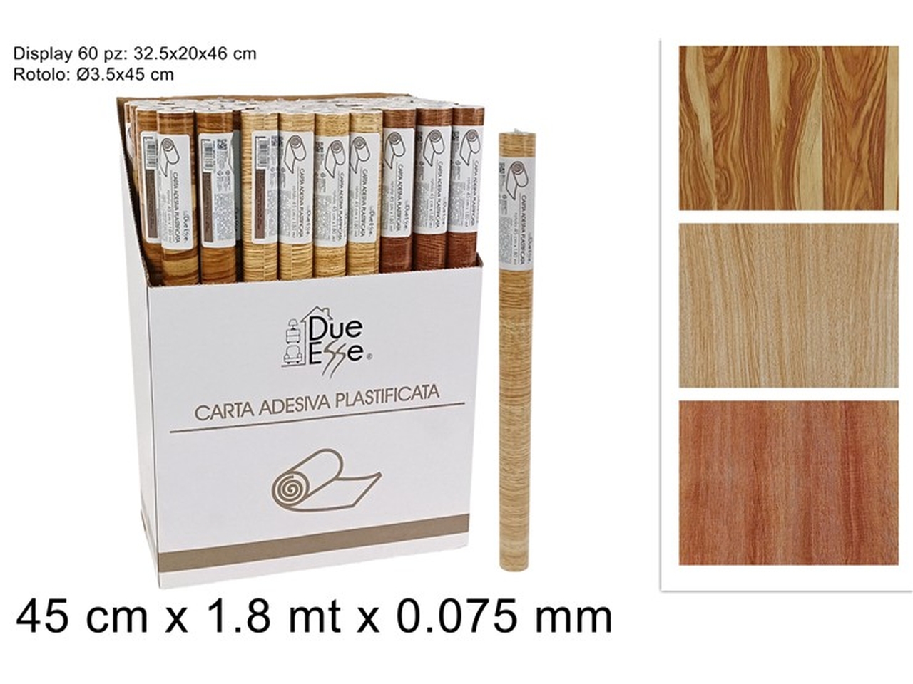 ROTOLO CARTA ADESIVA LEGNO 45CMX1,80MT DEV13002361