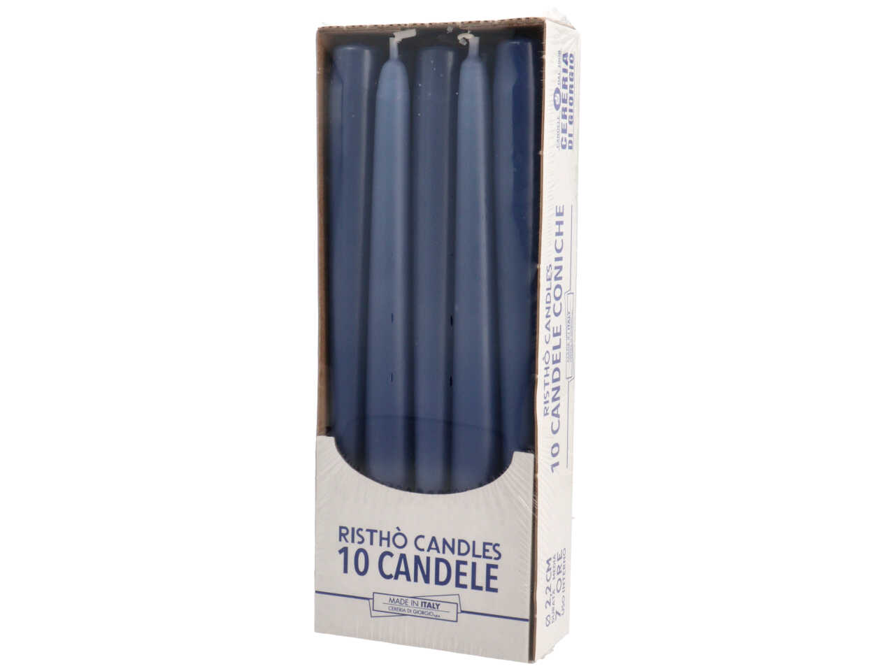 CANDELA CONICA 25CM 10pz BLUE DUSK 56213.53