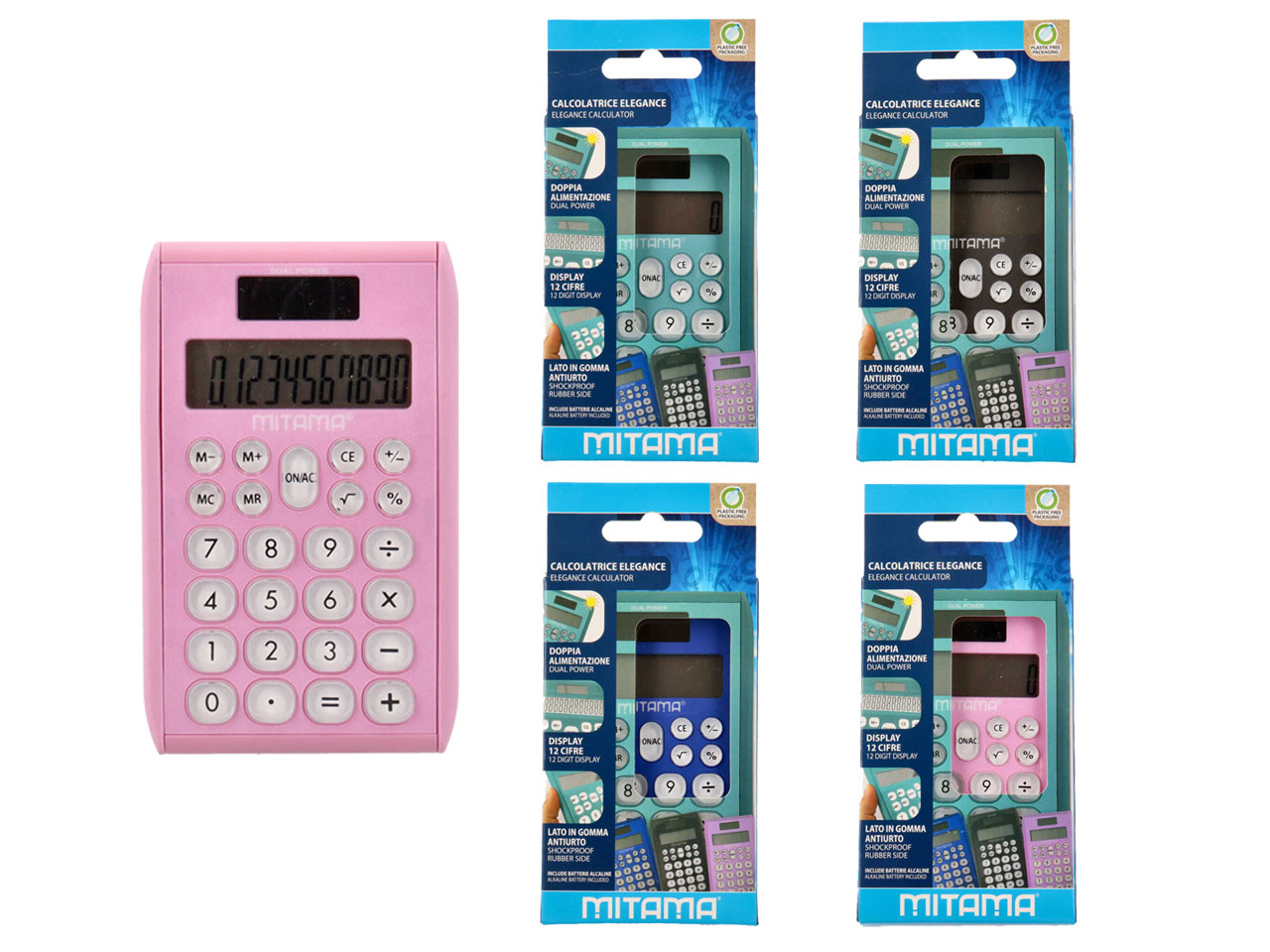 CALCOLATRICE POCKET DUAL POWER 7,5X12CM 61731