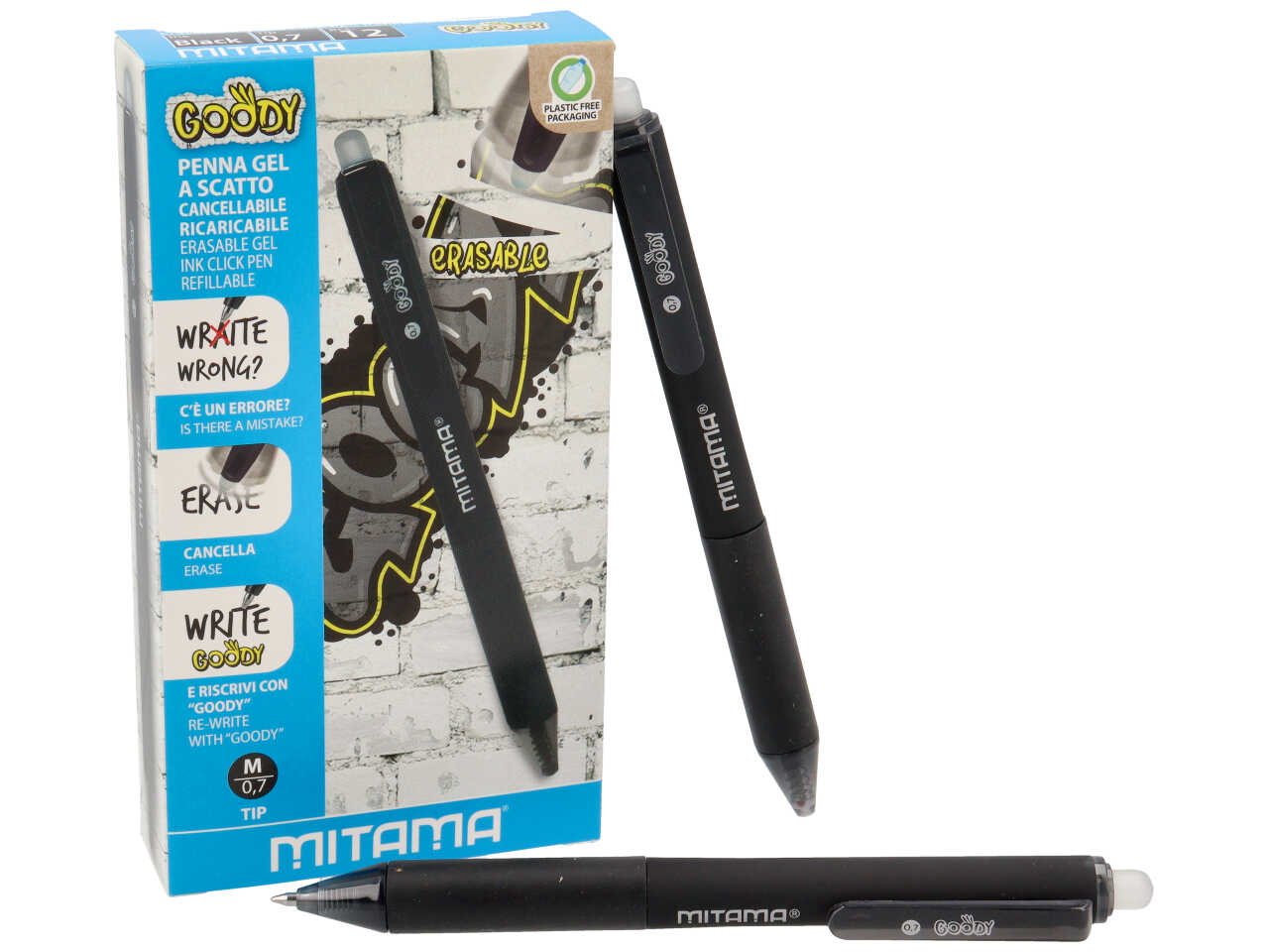 MITAMA PENNA CANCELL.SCATTO GOODY 12PZ NERA 64011