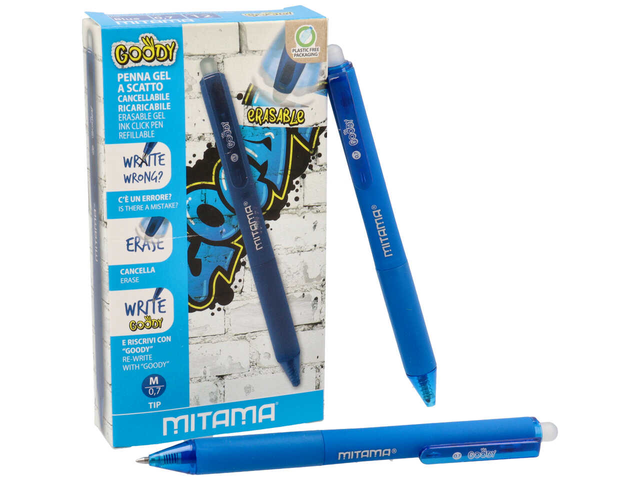 MITAMA PENNA CANCELL.SCATTO GOODY 12PZ BLU 64013
