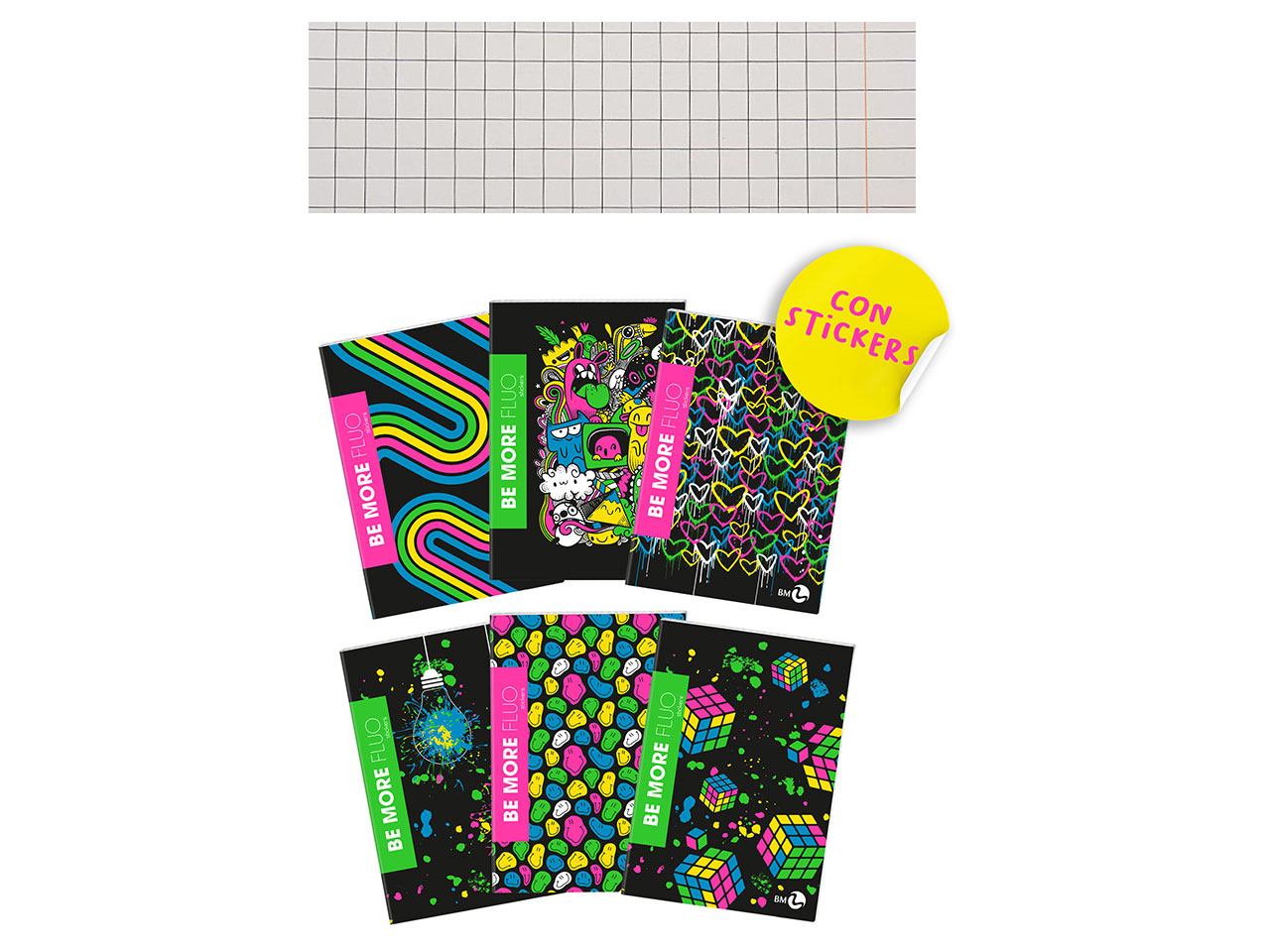 QUADERNO MAXI FLUO 100GR 10PZ RIG. Q 122550