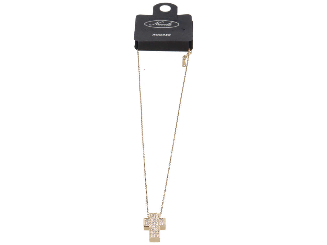 GIROCOLLO CROCE 3D A ZIRCONI ORO NJN218G GIROCOLLO CROCE 3D A ZIRCONI ORO NJN218G