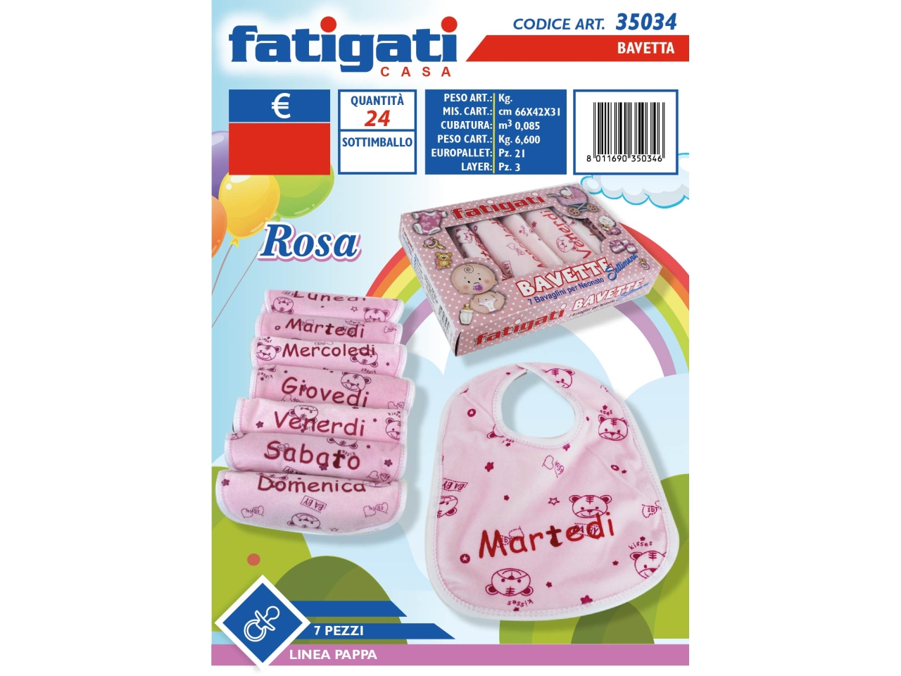BAVETTA ROSA 7 PZ.