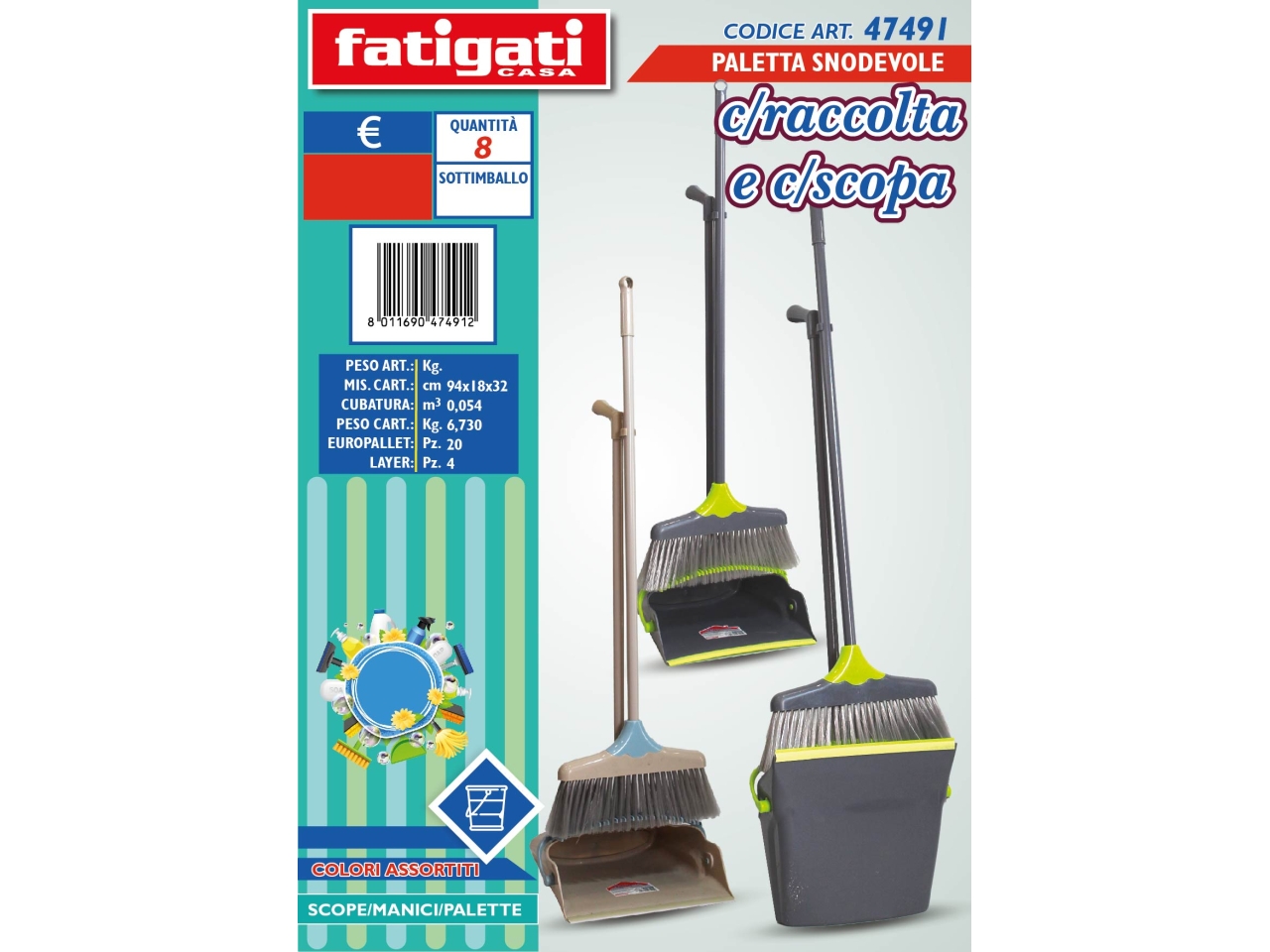 PALETTA SNODEVOLE C/RACCOLTA E C/SCOPA