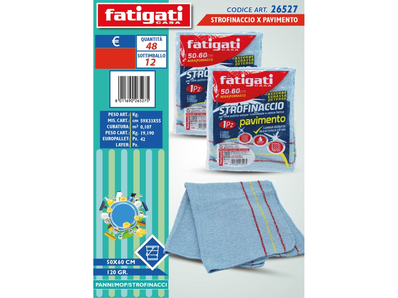 STROFINACCIO X PAVIMENTO 50X60 CM.120 GR. STROFINACCIO X PAVIMENTO 50X60 CM.120 GR.