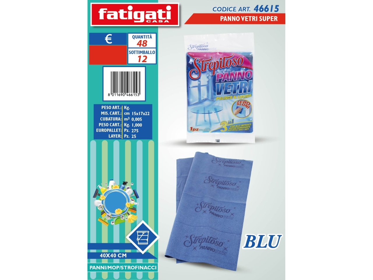 PANNO VETRI STREPITOSO SUPER 40X40