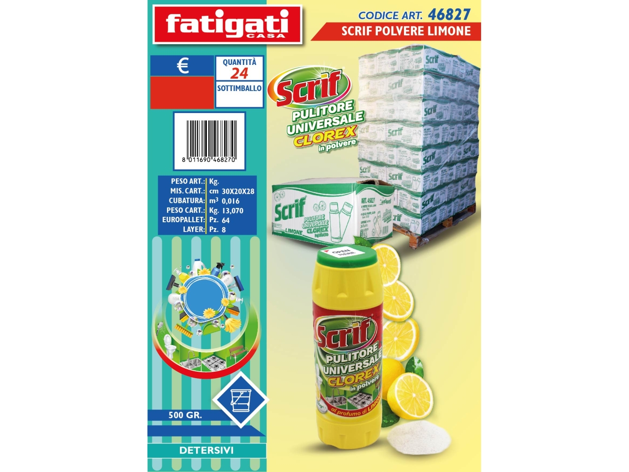 DETERGENTE SCRIF IN POLVERE LIMONE 500GR DETERGENTE SCRIF IN POLVERE LIMONE 500GR