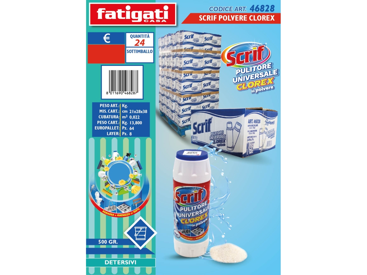 DETERGENTE SCRIF IN POLVERE CLOREX 500GR DETERGENTE SCRIF IN POLVERE CLOREX 500GR