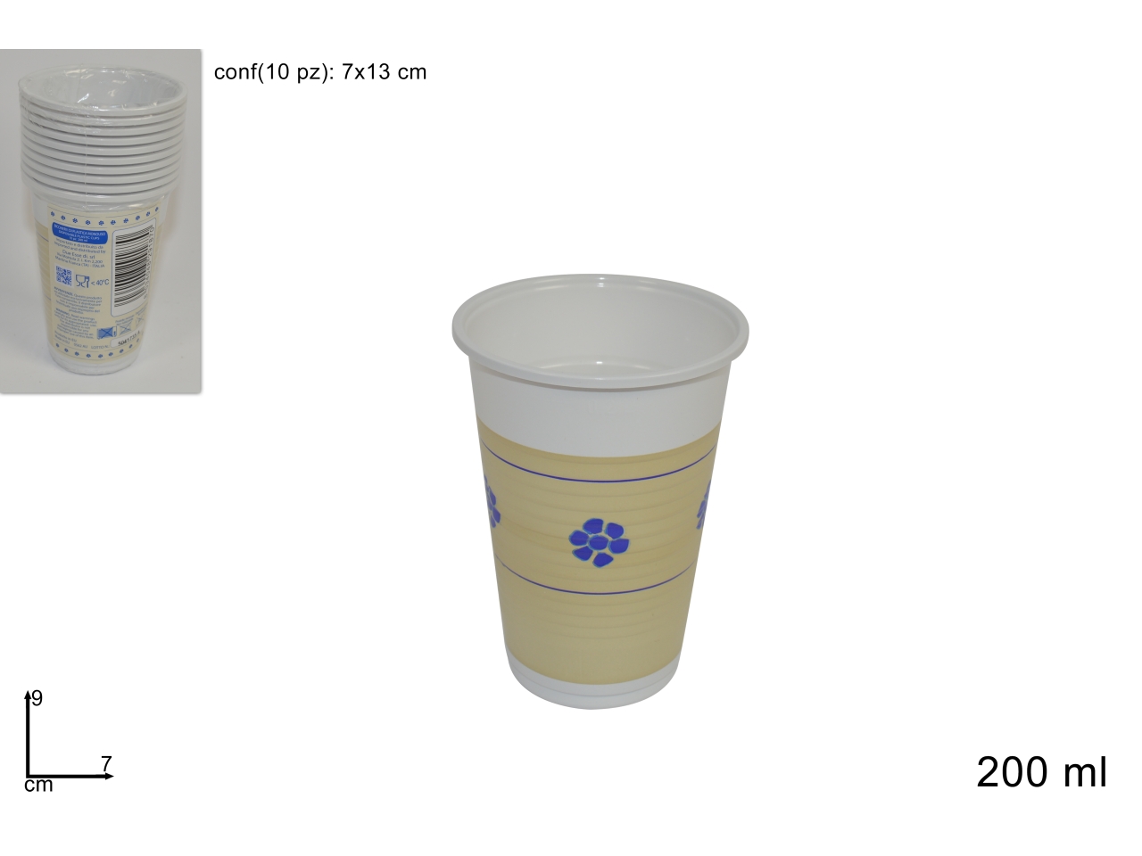 BICCHIERI PLASTICA MONOUSO 10PZ 200ml FLOWER