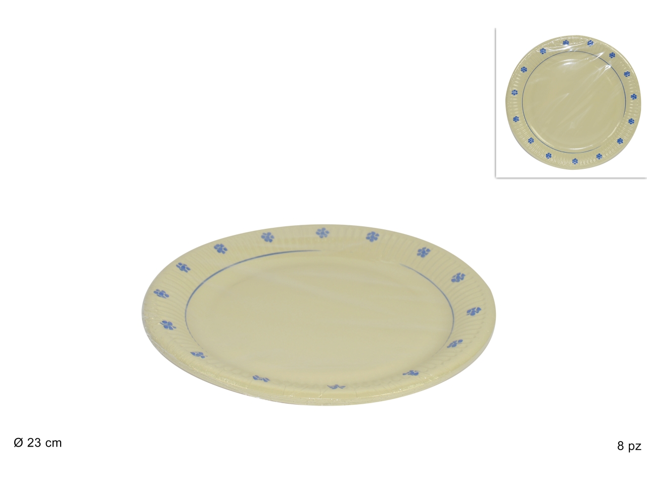 PIATTI CARTA 23CM 8PZ FLOWER
