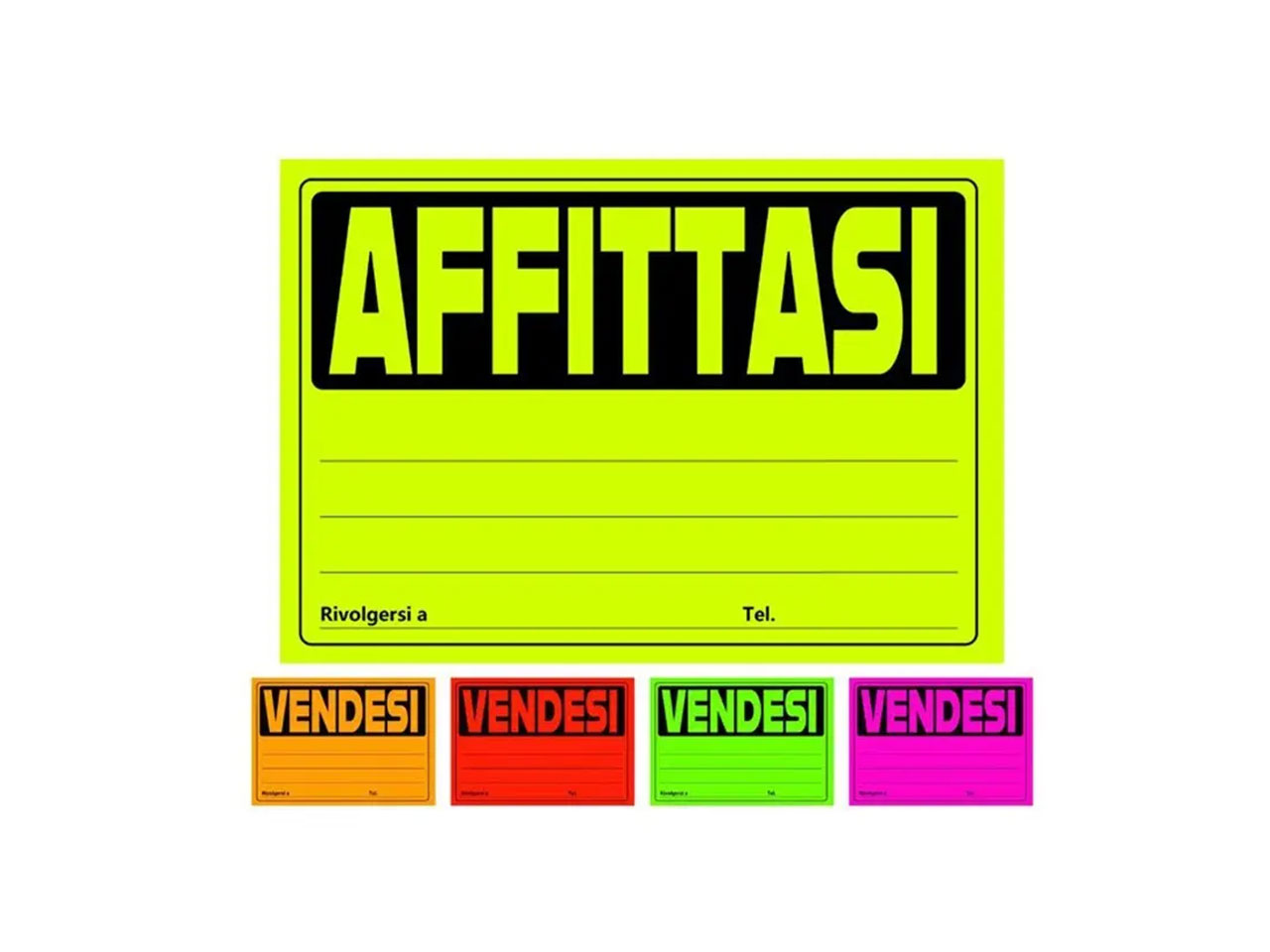 CARTELLO AFFITTASI FLUO 25PZ 10966