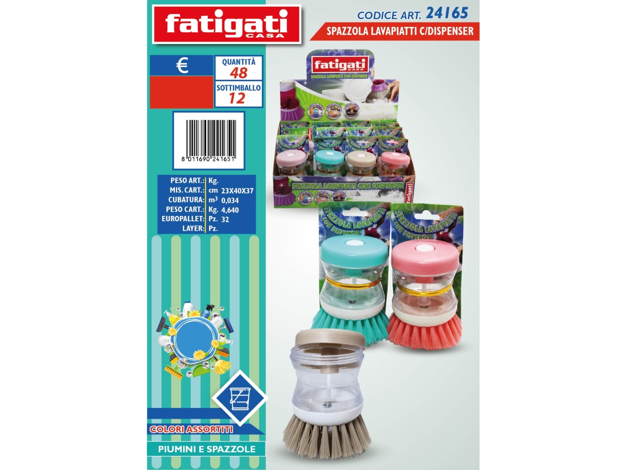 SPAZZOLA LAVAPIATTI C/DISPENSER