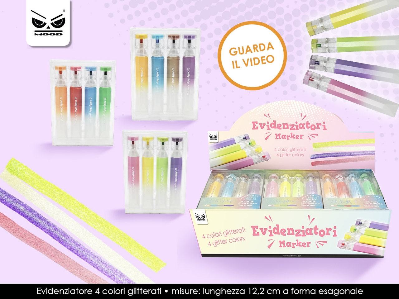 EVIDENZIATORE 4 COLOR GLITTERATI ST7875