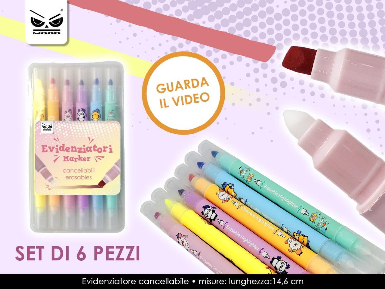 EVIDENZIATORE CANCELLABILE SET 6 PZ ST7886