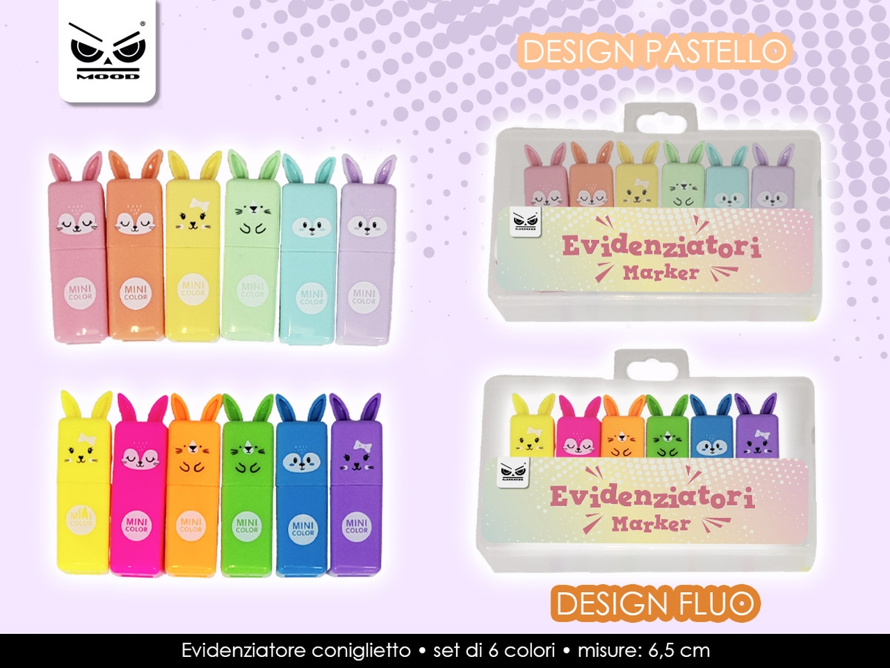 EVIDENZIATORE CONIGLIETTO SET 6 PZ ST7887 EVIDENZIATORE CONIGLIETTO SET 6 PZ ST7887