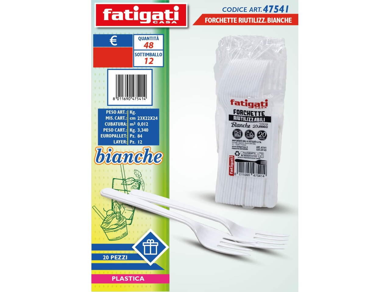 FORCHETTE BIANCHE 20PZ POSATE RIUTILIZZABILI FORCHETTE BIANCHE 20PZ POSATE RIUTILIZZABILI